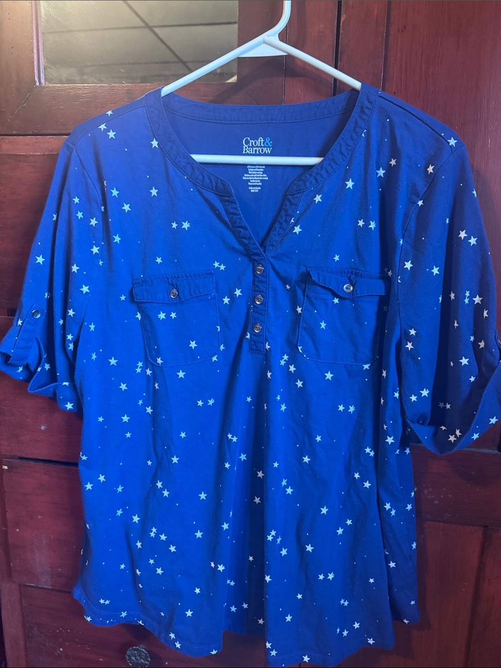 croft & barrow Blue Star Henley Tunic
